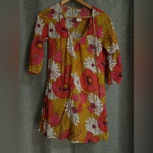 Trina Turk Women’s Red and Orange Floral Swimsuit Cover Up Tunic